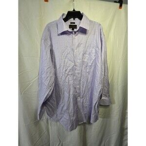 Jos. A. Bank Men's 18 34 Light Purple Check Dress Shirt 100% Cotton